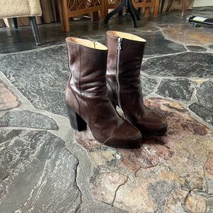 Dries Van Noten Dark Brown Heeled Boots